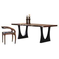 Solid Walnut Wood Dining Table - Rectangle Dining Table - Rustic Farm Table