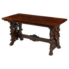 Walnut Spanish Trestle Table, 18th-19th Century