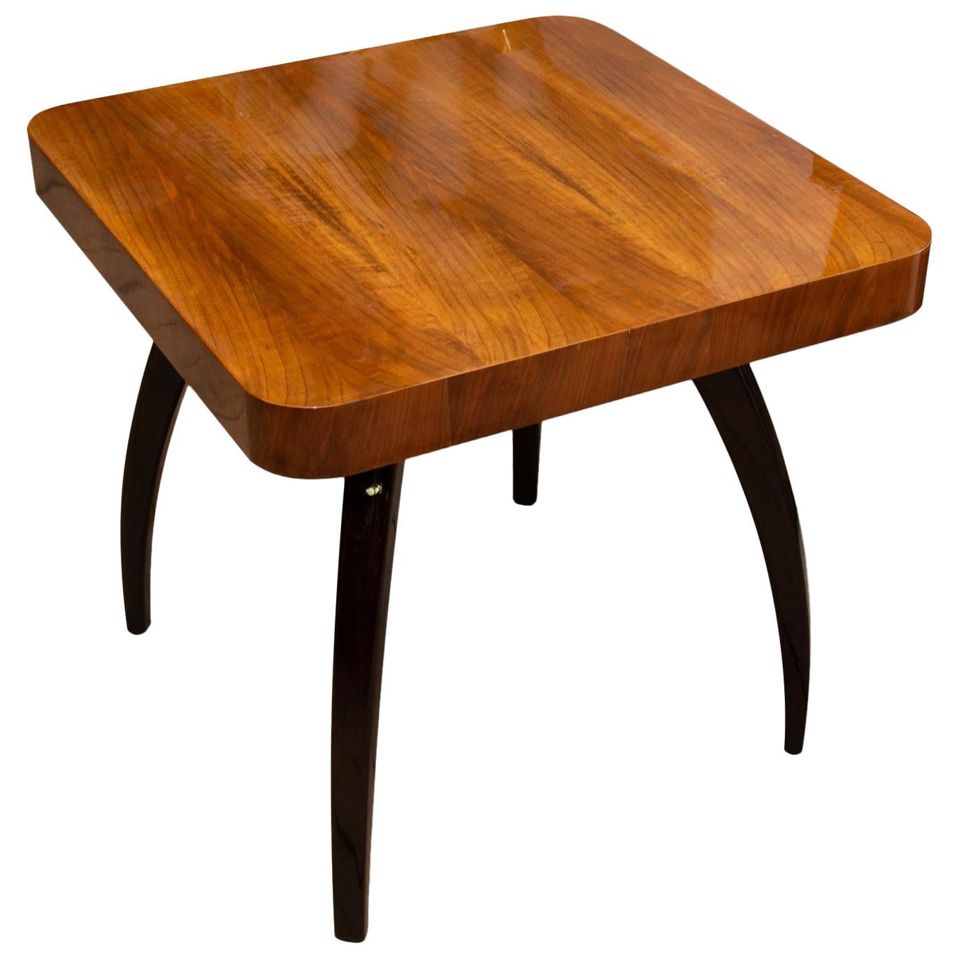 Walnut Spider Table H-259 by Jindrich Halabala, 1950s, Czechoslovakia For Sale