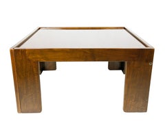 Walnut square coffee table by Afra & Tobia Scarpa for Cassina, 1960s