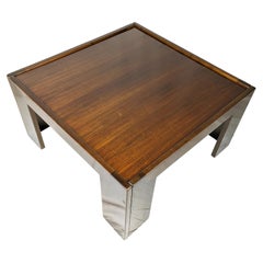Antique Walnut square coffee table by Afra & Tobia Scarpa for Cassina, 1960s