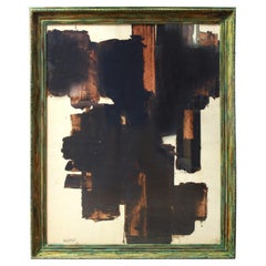 Walnut Stain On 1953 Paper - Artwork by Pierre Soulages