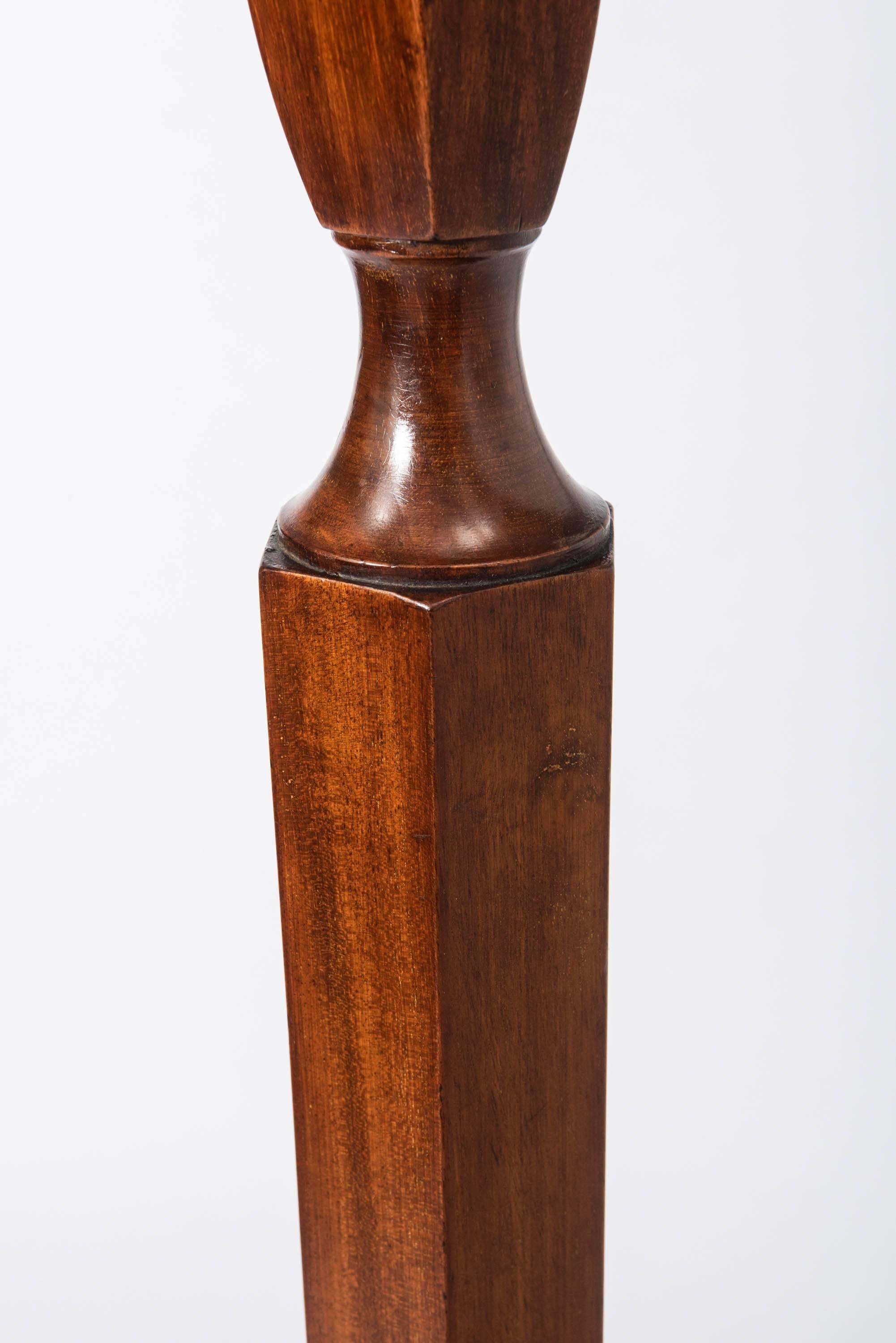 English  Walnut Standard Lamp by Heals, England circa 1930 For Sale