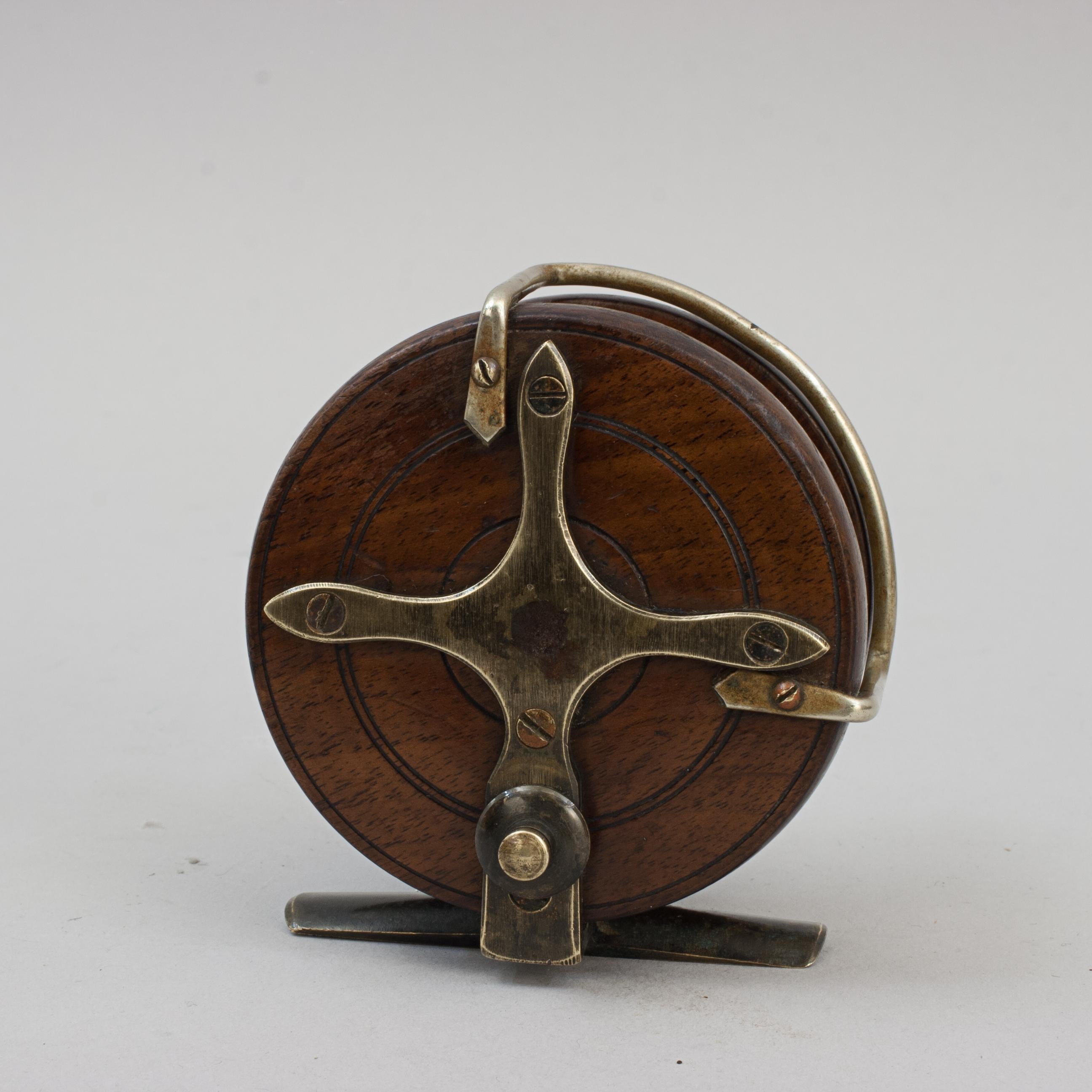 Early 20th Century Walnut Starback Fishing Reel