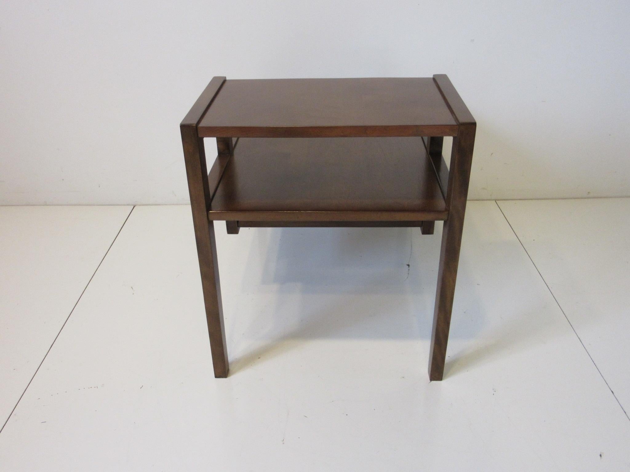 20th Century Walnut Step Side Table by Leslie Diamond for Conant Ball