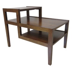 Walnut Step Side Table by Leslie Diamond for Conant Ball