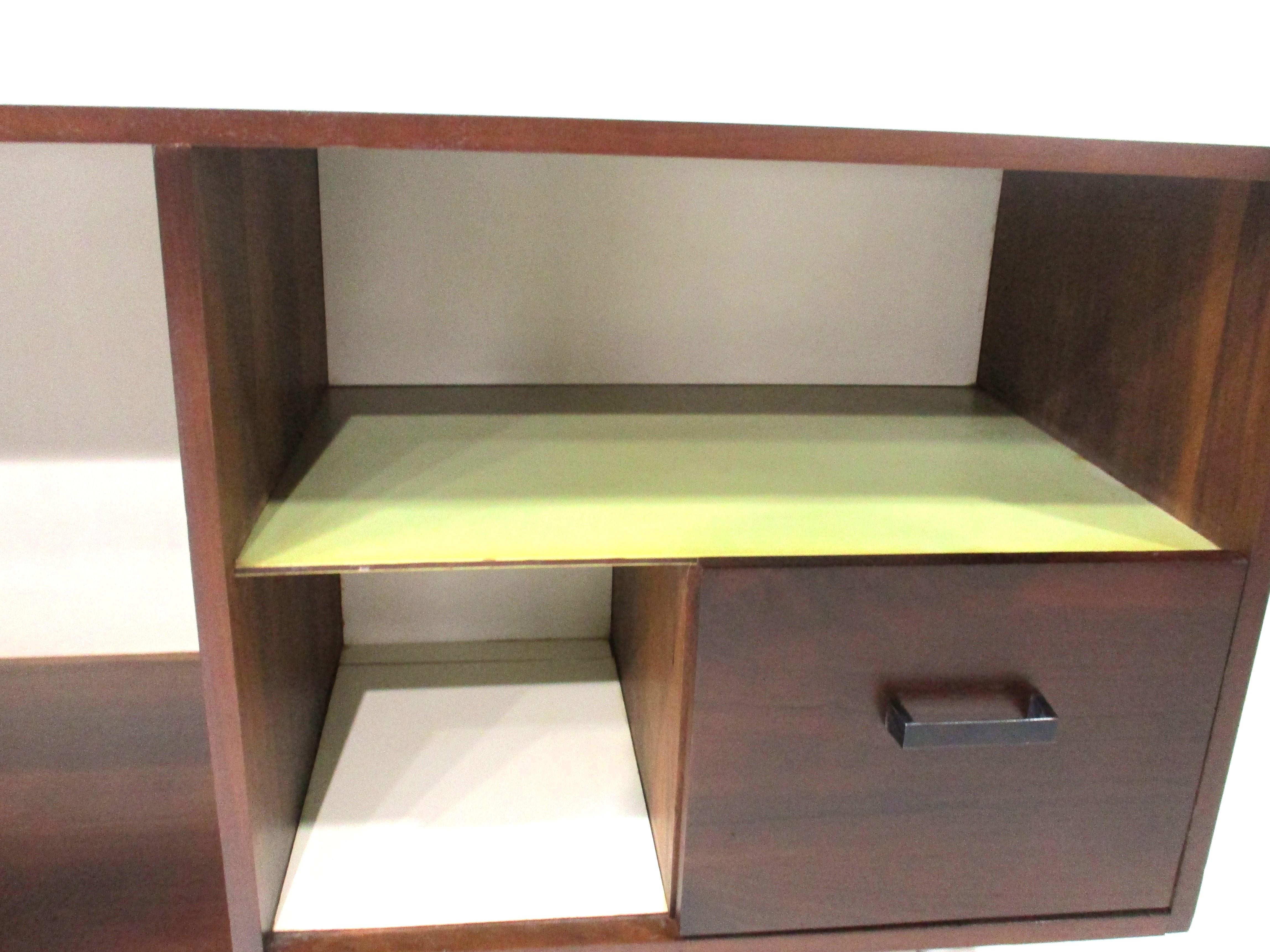 Walnut Stereo Entertainment Credenza / Cabinet in the style of George Nelson 3