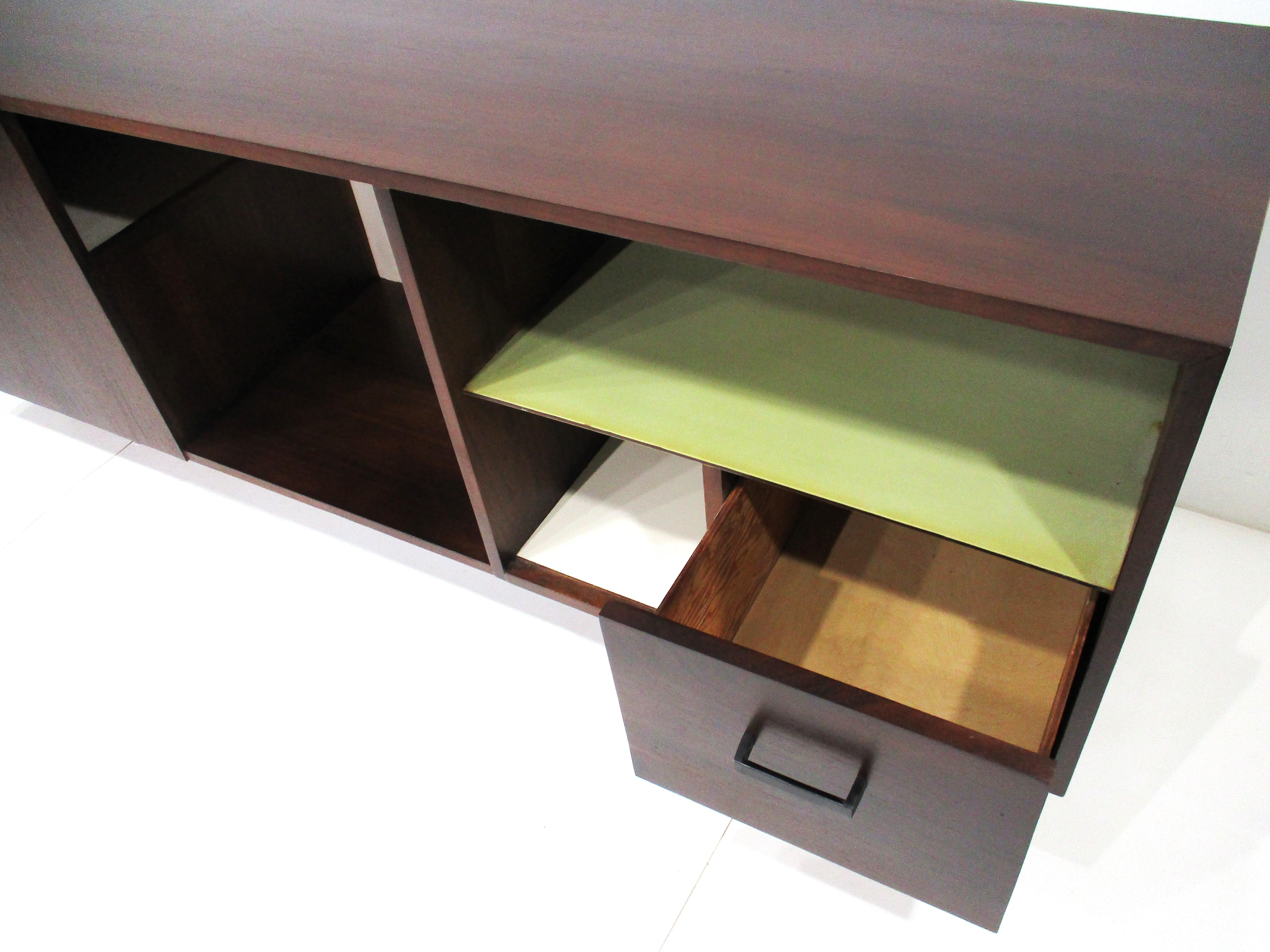 20th Century Walnut Stereo Entertainment Credenza / Cabinet in the style of George Nelson
