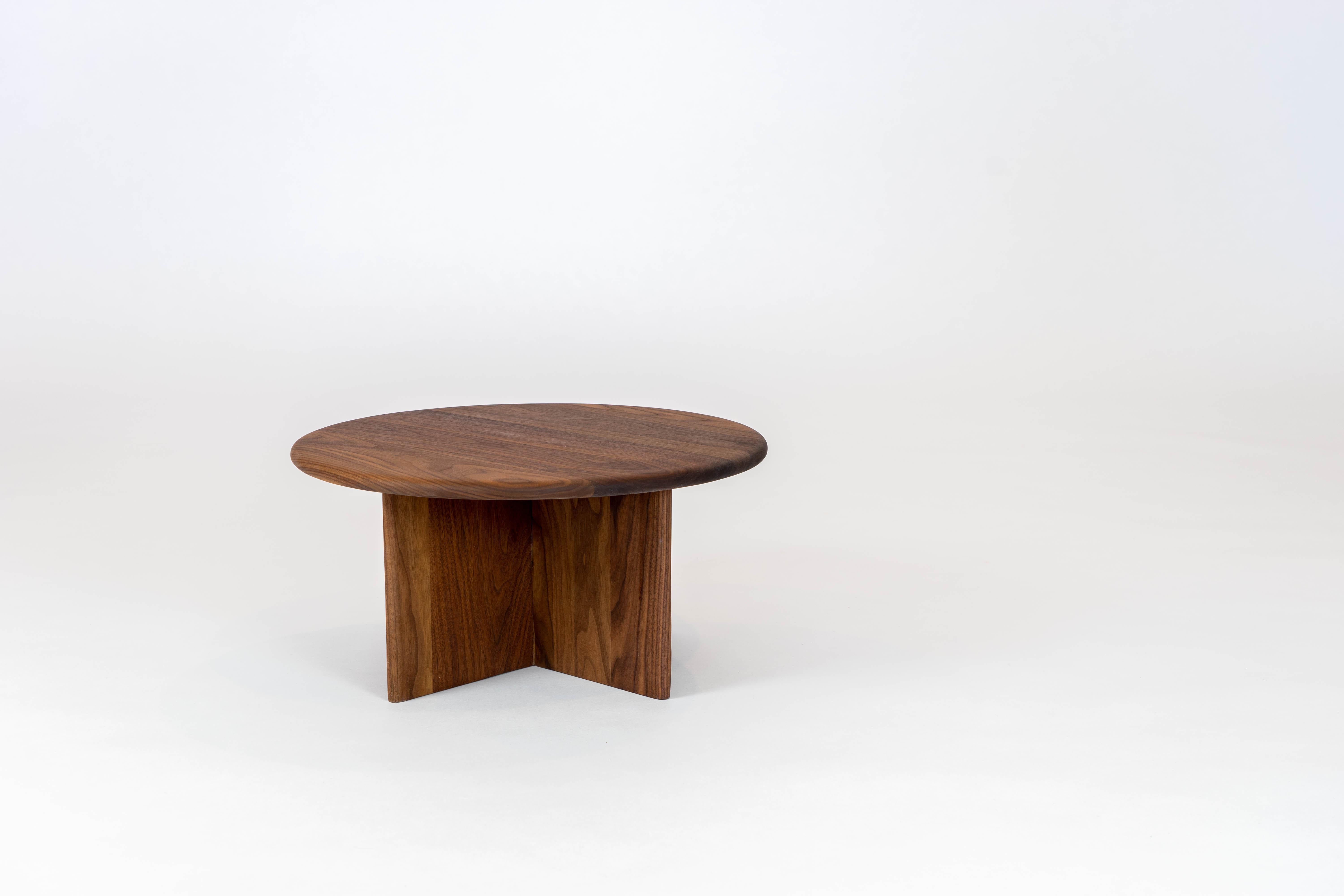 American Walnut Stool/Side Table with Tall Cushion For Sale