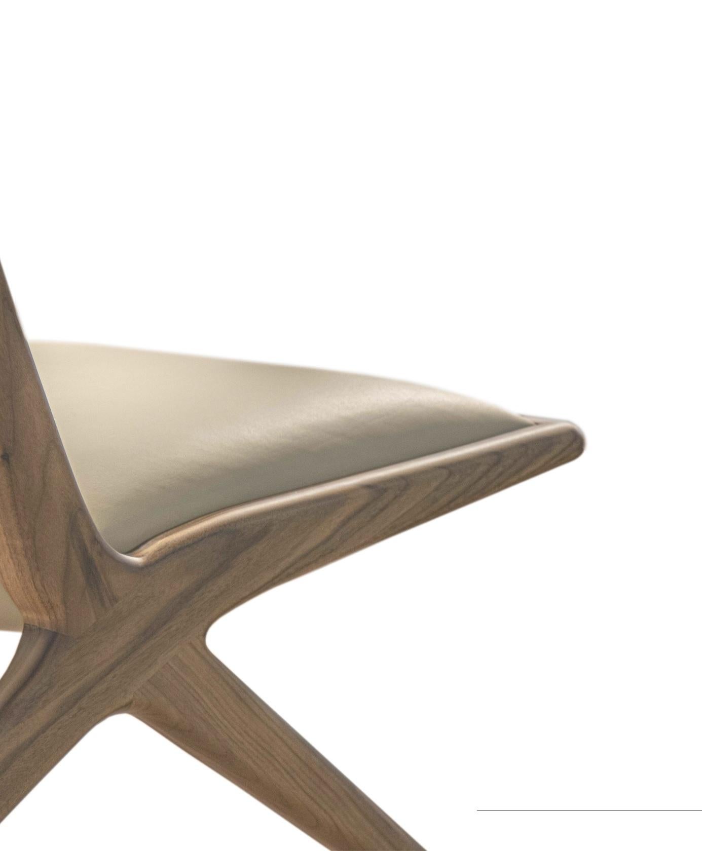 Modern Walnut Structure Kaya Lounge Chair by Lk Edition For Sale