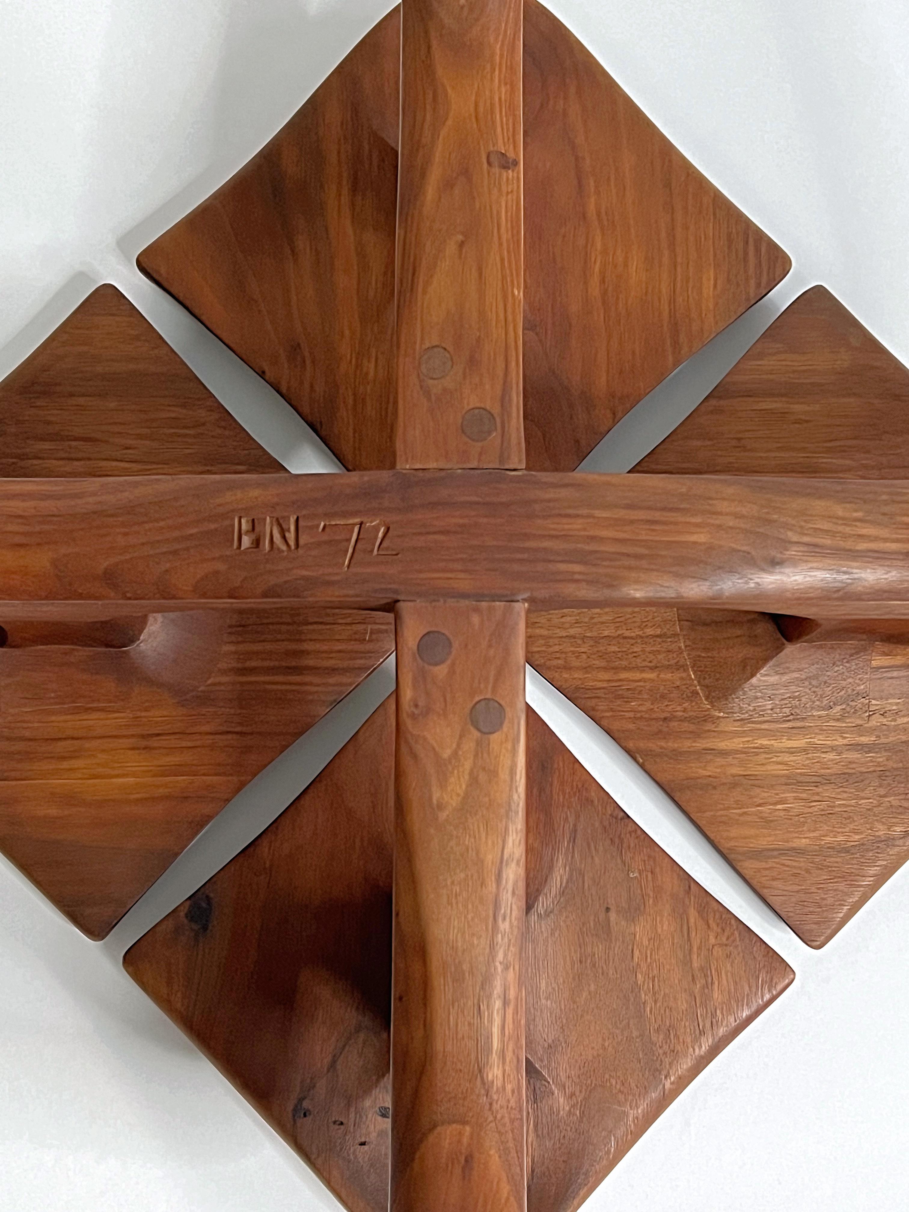 Walnut Studio Craft End Table, 1970s, Artisan Woodworker, Signed In Good Condition For Sale In South Jordan, UT