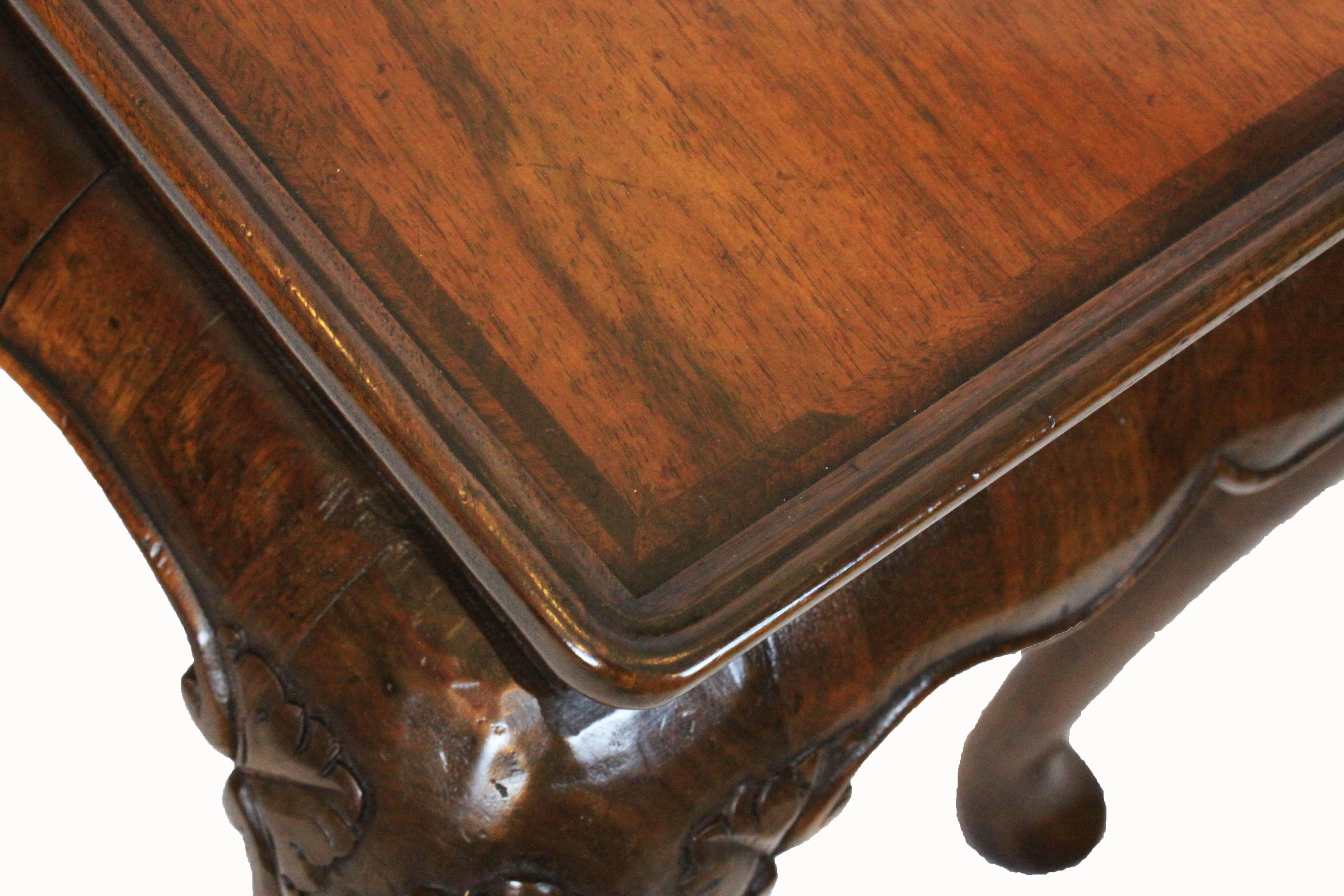 Contemporary Walnut Chippendale Style Tea Table