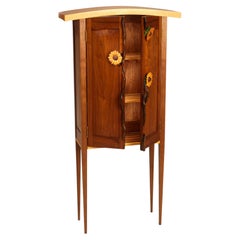 Walnut Sunflower Vines Wall Cabinet with Chechen and Yellow Heart