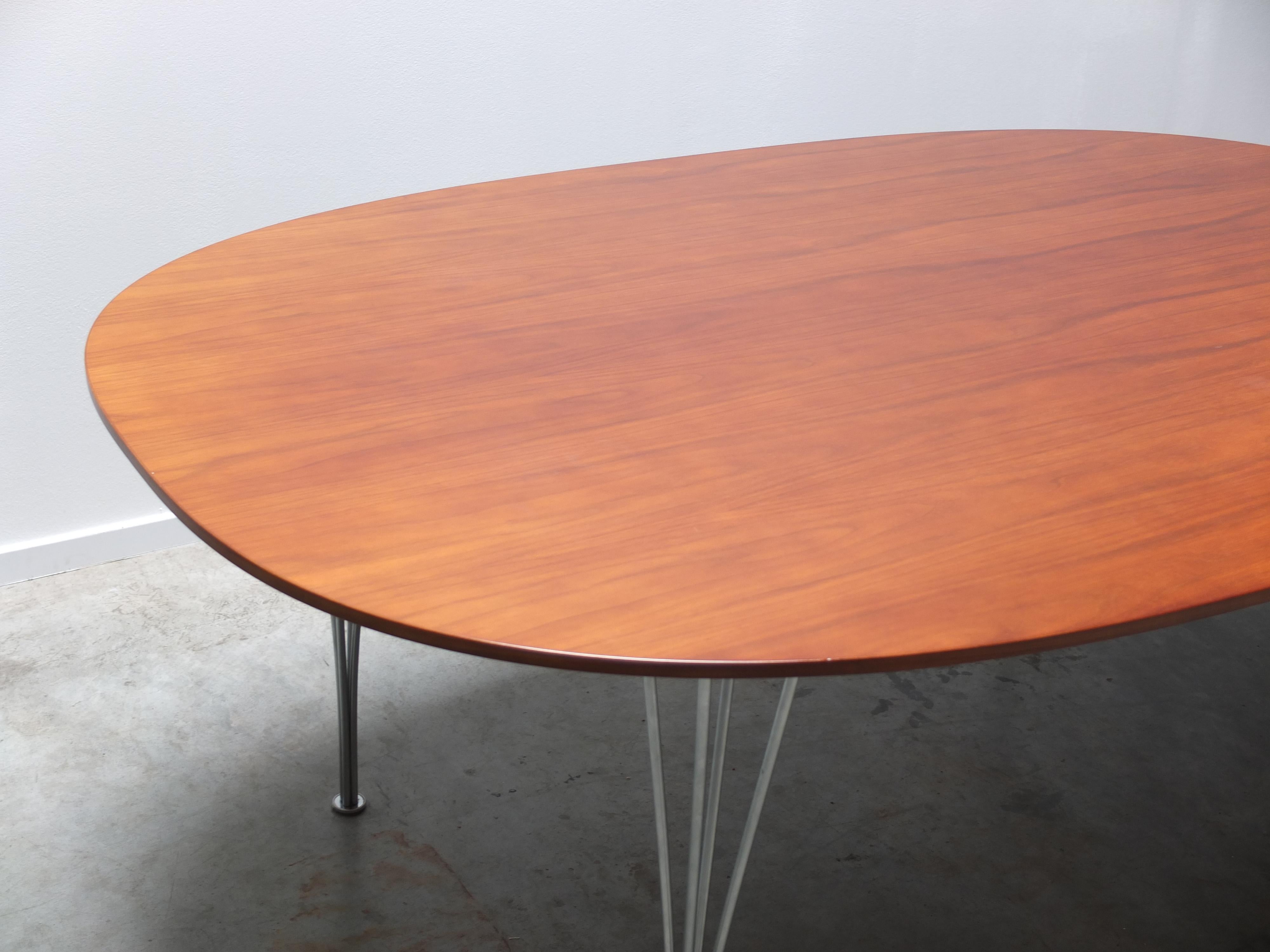 Steel Walnut 'Superellipse' Table by Piet Hein & Bruno Mathsson for Fritz Hansen, 1960