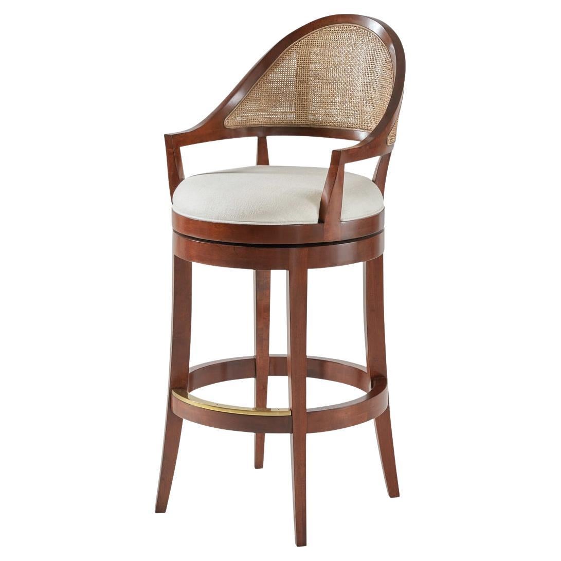 Walnut Swivel Bar Stool For Sale
