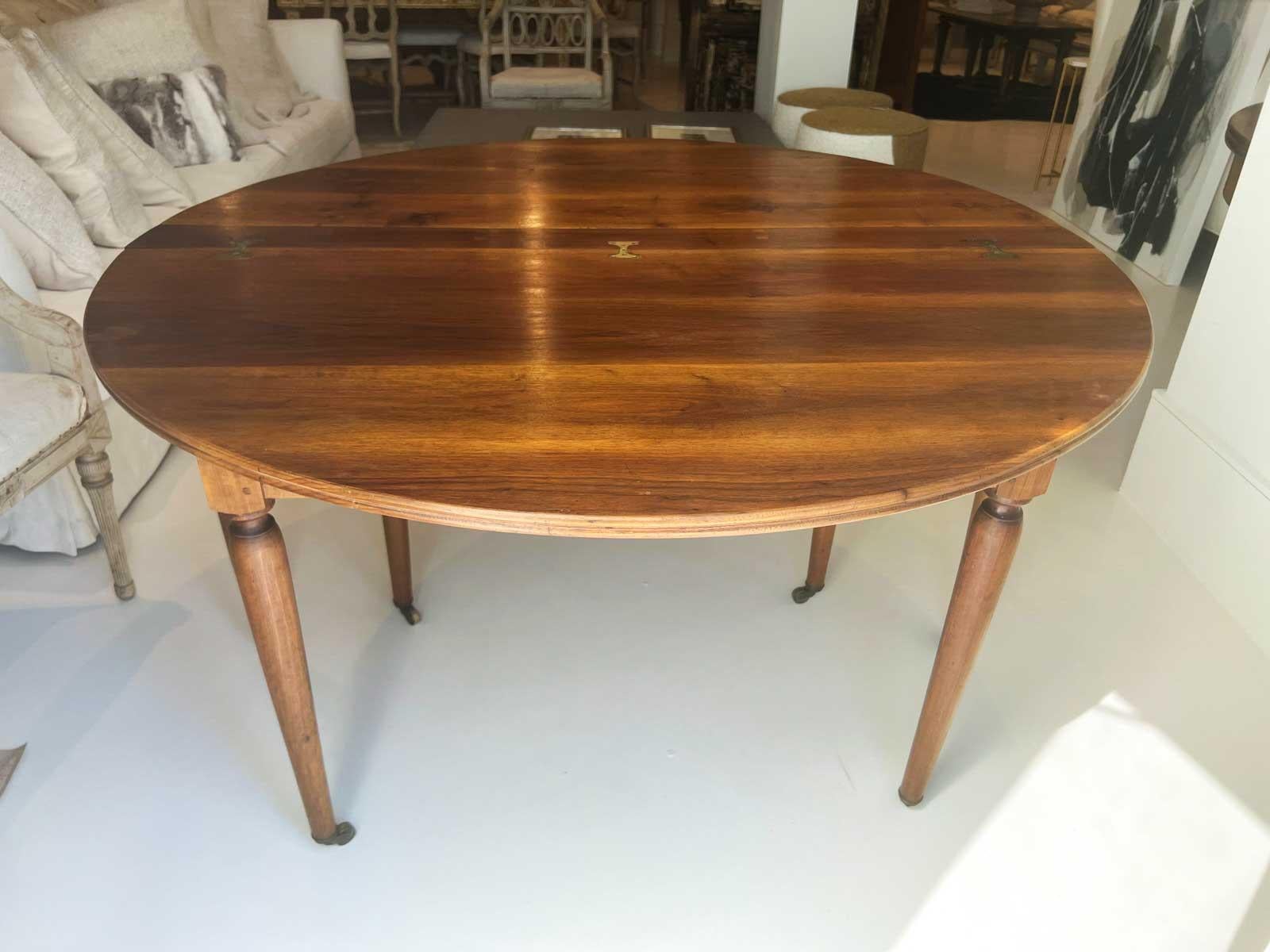 Walnut Table, 19th Century, French Dining or Demilune For Sale 9