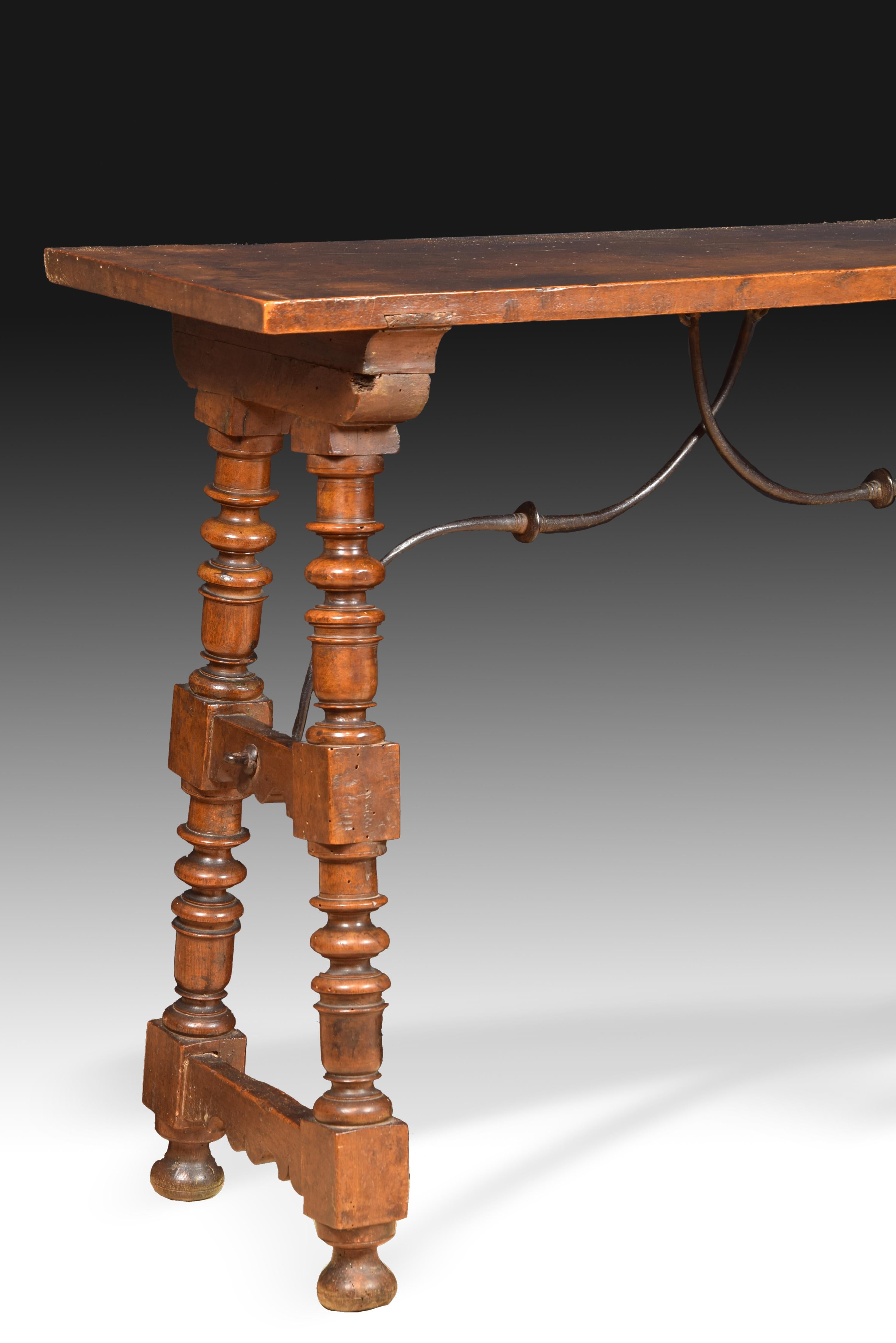 Baroque Walnut Table for Desk 