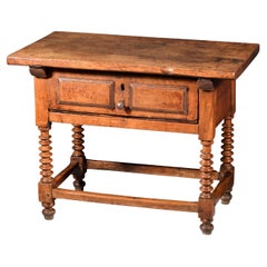 Antique Walnut Table, Guadalajara, Spain, 17th Century