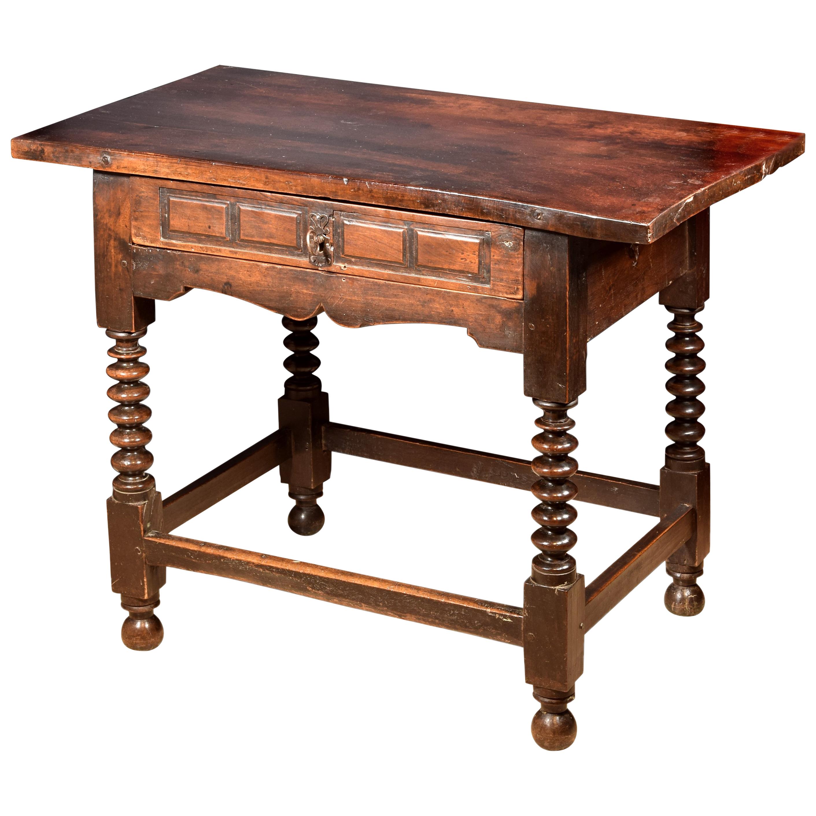 Walnut Table, Spain, 17th Century