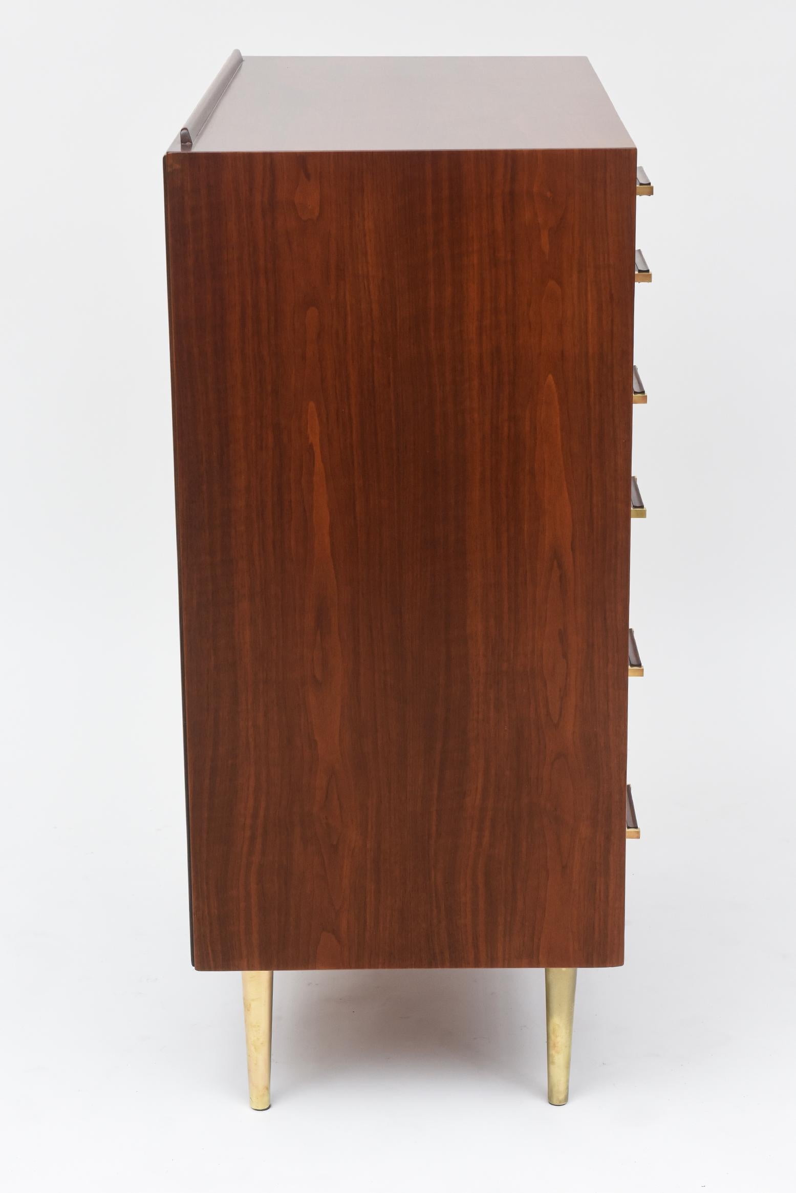 Mid-Century Modern Walnut Tall Dresser by Edward Wormley for Dunbar, circa 1950