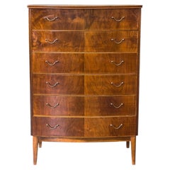 Walnut Tallboy with Thin Brass Handles