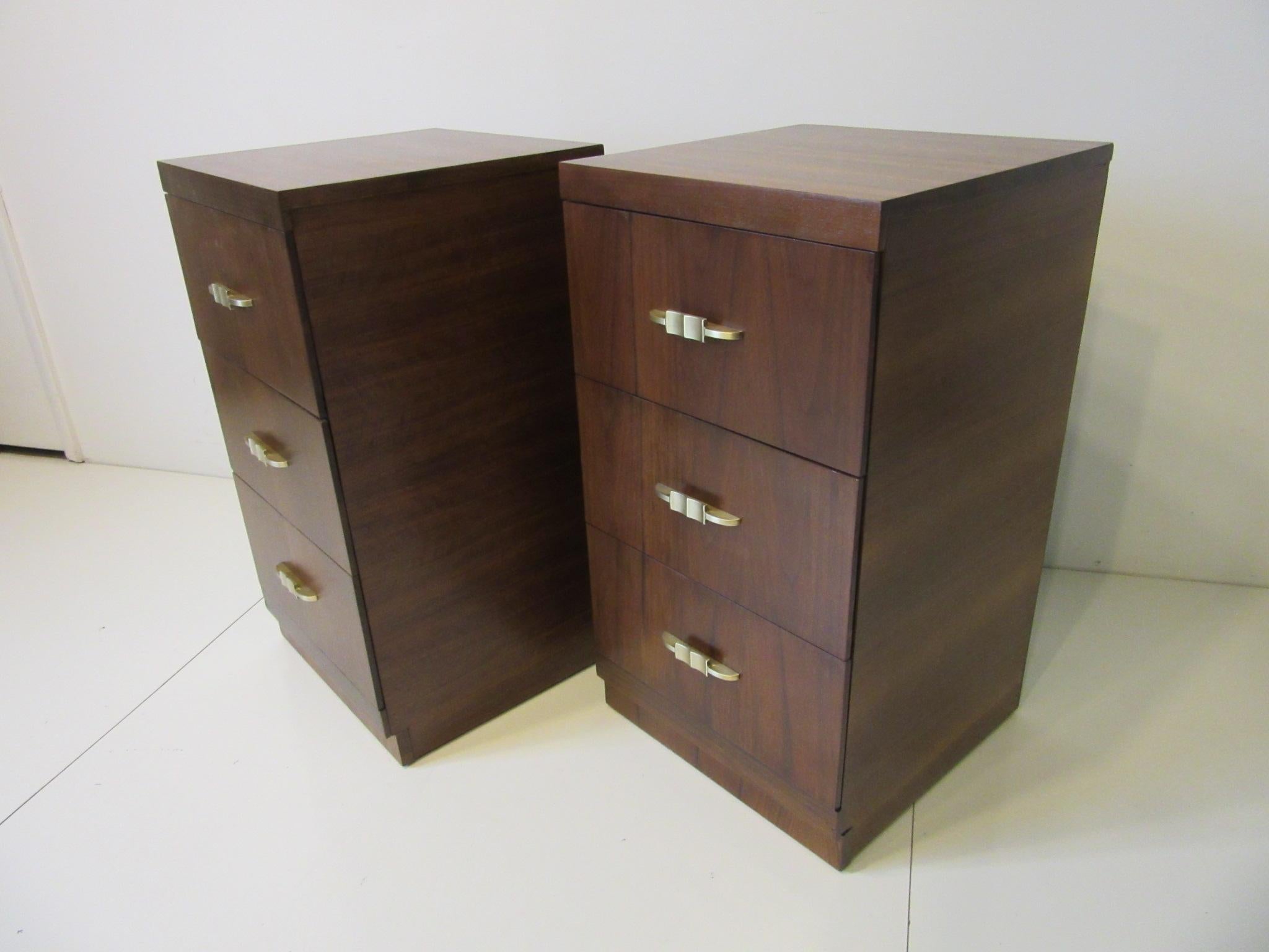 20th Century Rosewood Taller Nightstands Midcentury