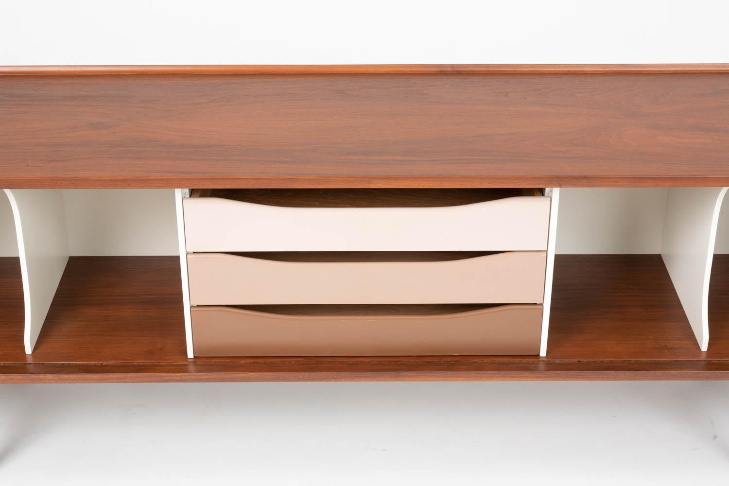 Merton L. Gershun for Dillingham Walnut Tambour Door Credenza 2