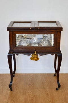 Walnut Tantalus Bar Cart