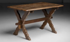 Table de taverne en noyer, France vers 1790