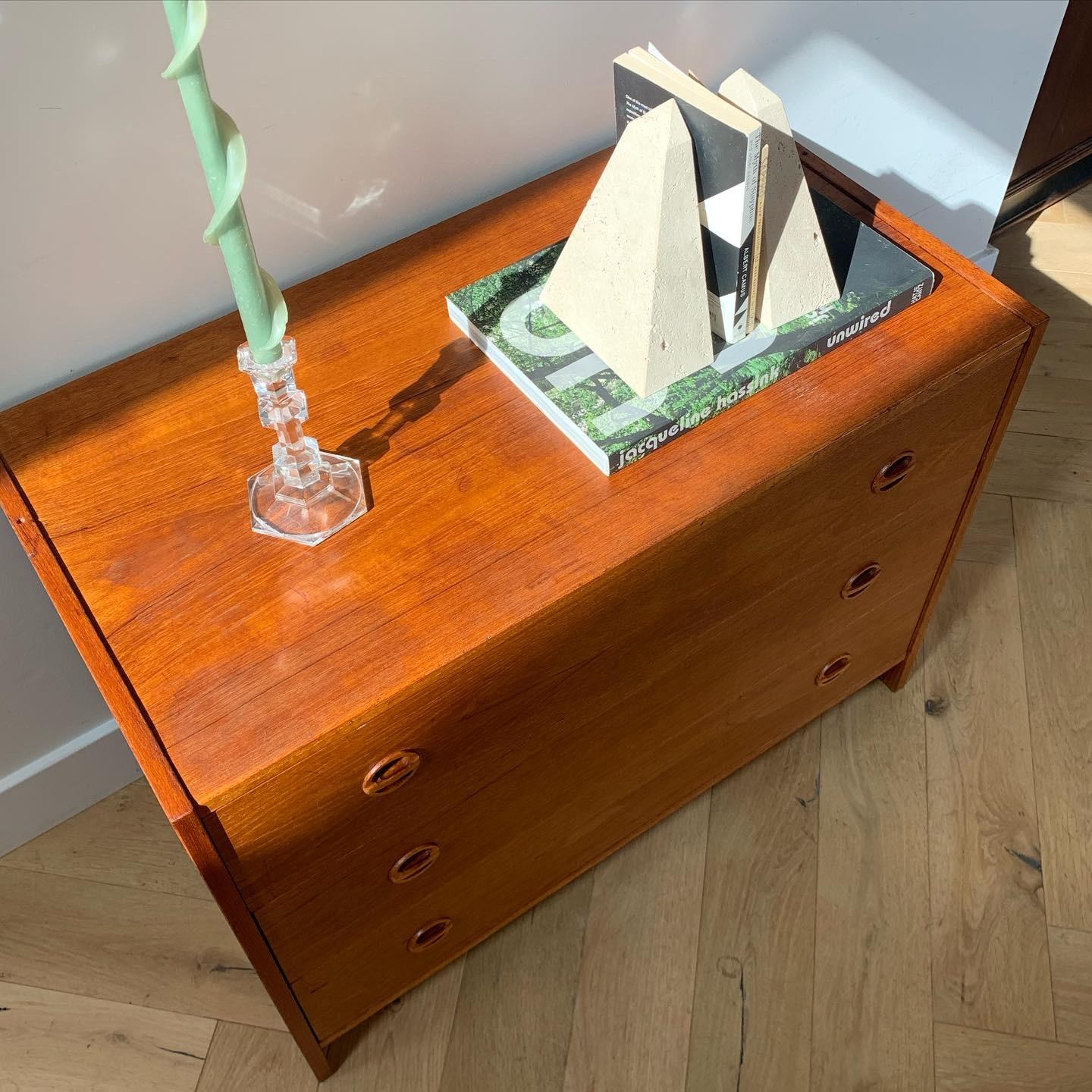 Japanese Walnut Teak Danish Mid Century Style Dresser