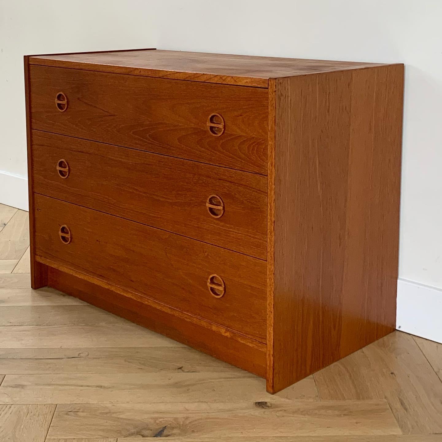 Mid-20th Century Walnut Teak Danish Mid Century Style Dresser