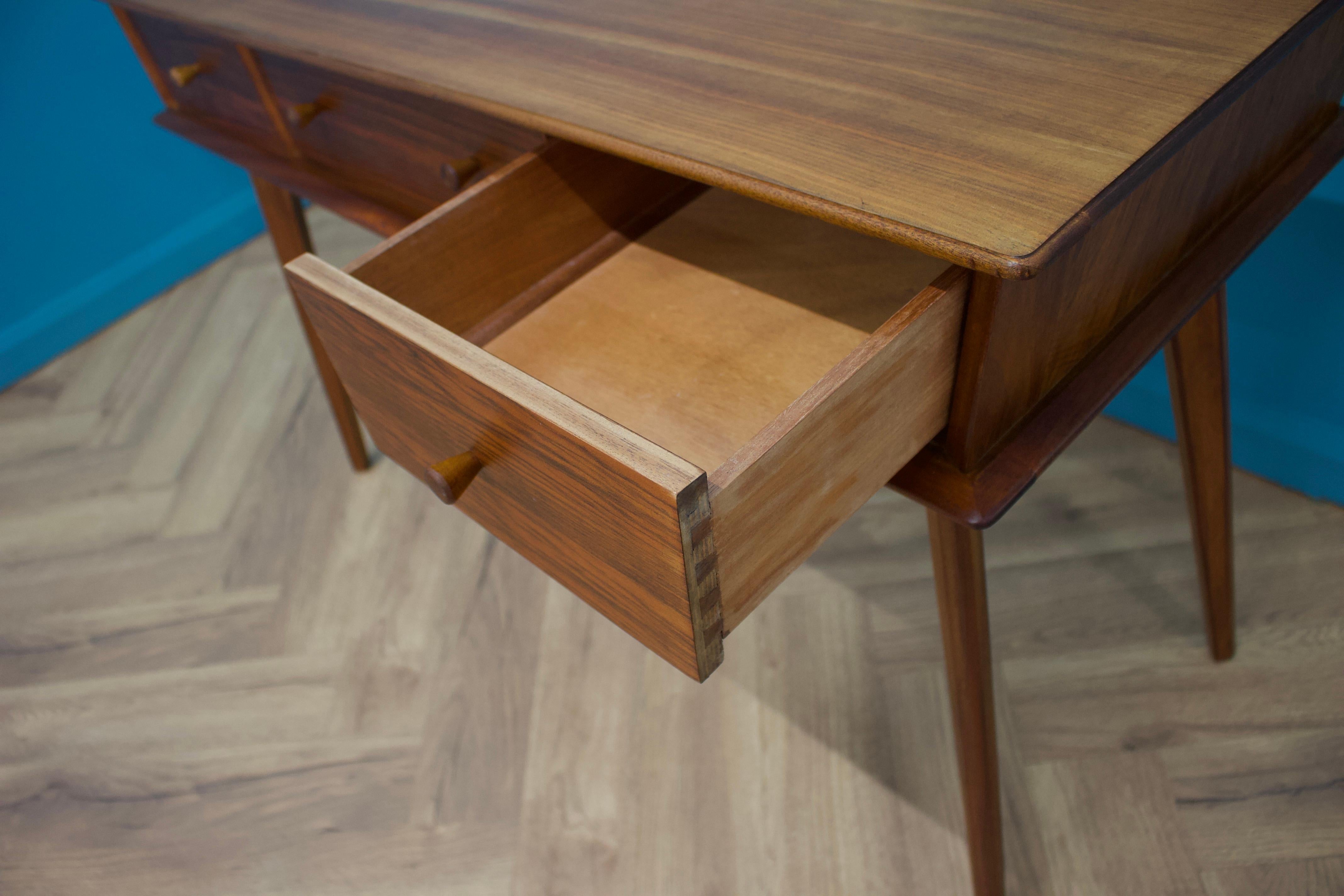 Walnut & Teak Dressing Table from Crown Furniture, 1960s For Sale 3