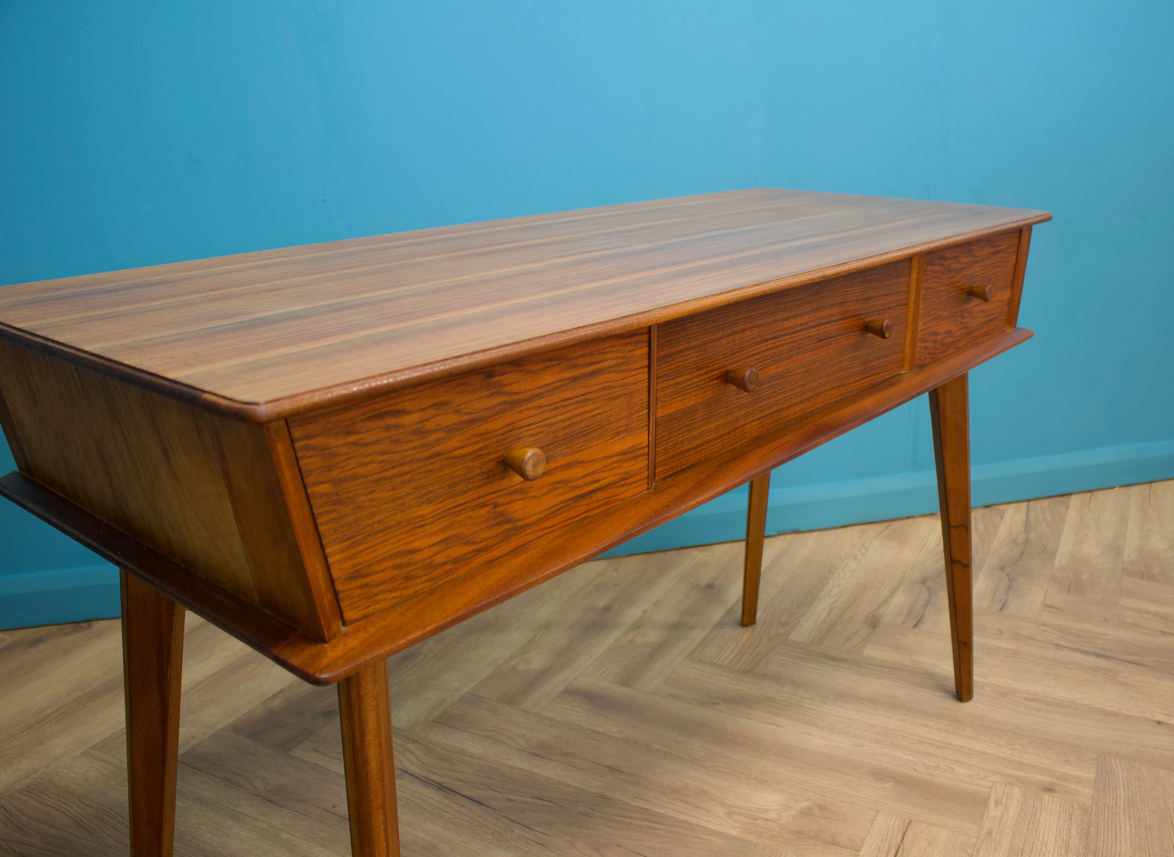 Walnut & Teak Dressing Table from Crown Furniture, 1960s For Sale 4