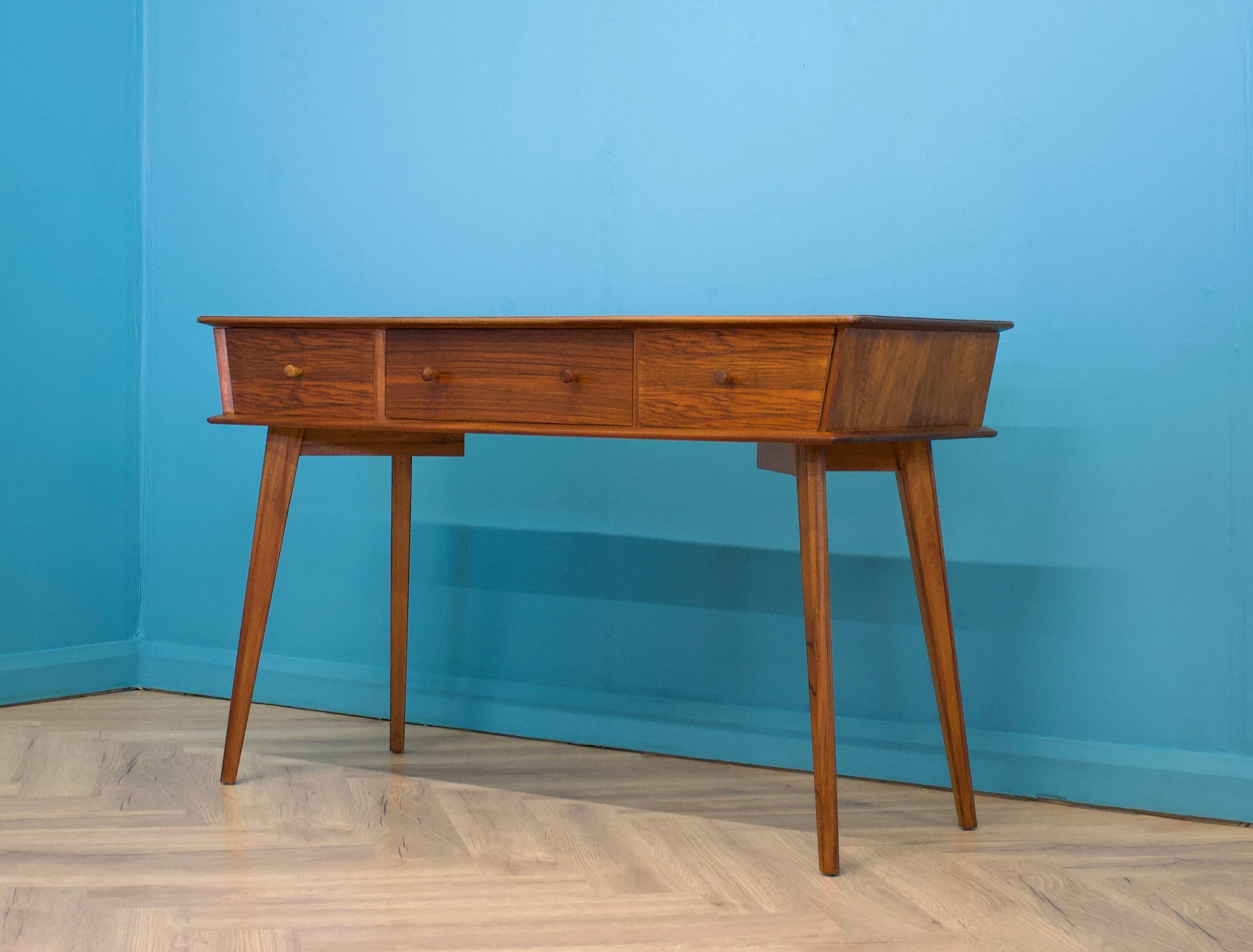 Walnut & Teak Dressing Table from Crown Furniture, 1960s In Good Condition For Sale In South Shields, GB