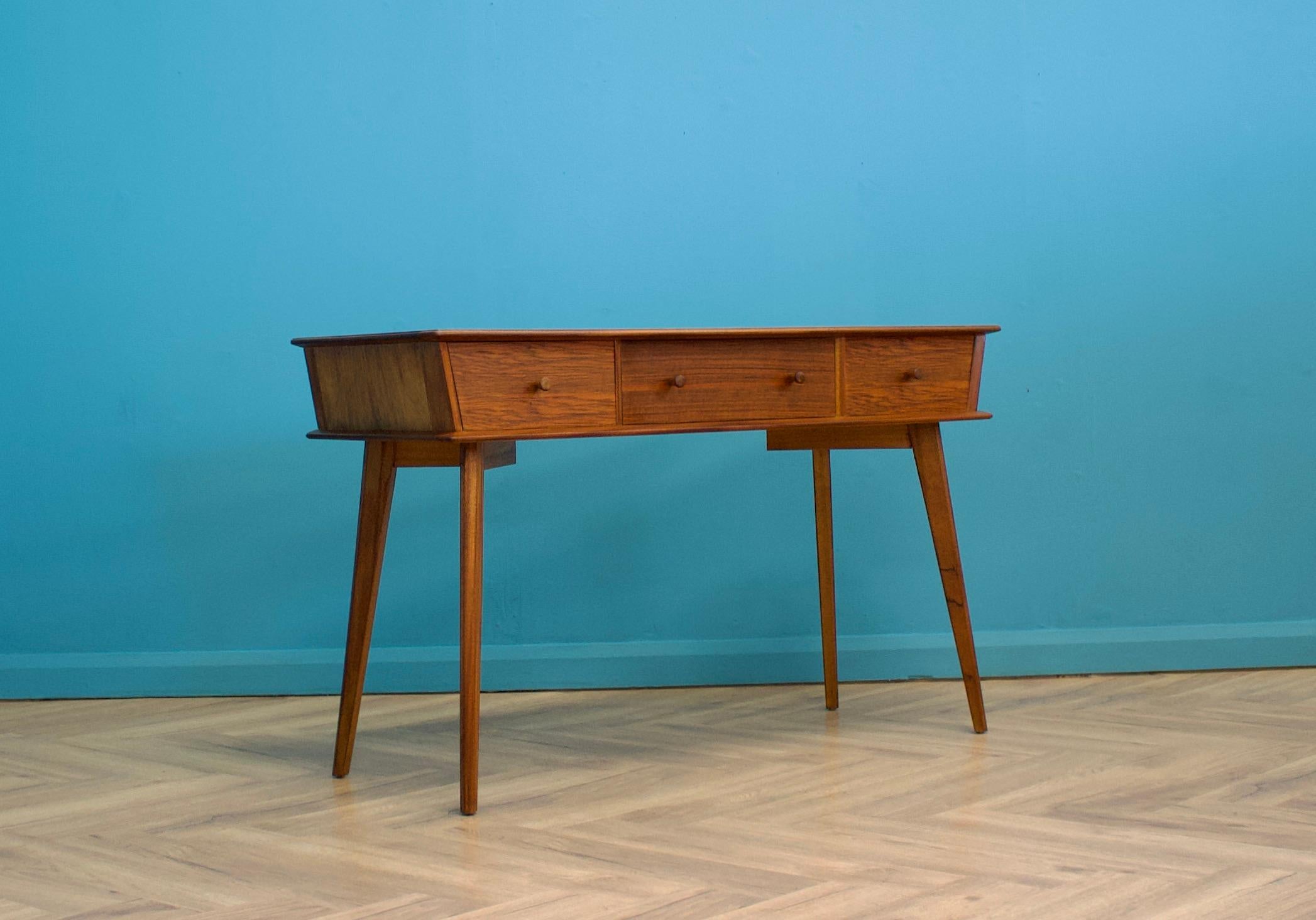 20th Century Walnut & Teak Dressing Table from Crown Furniture, 1960s For Sale