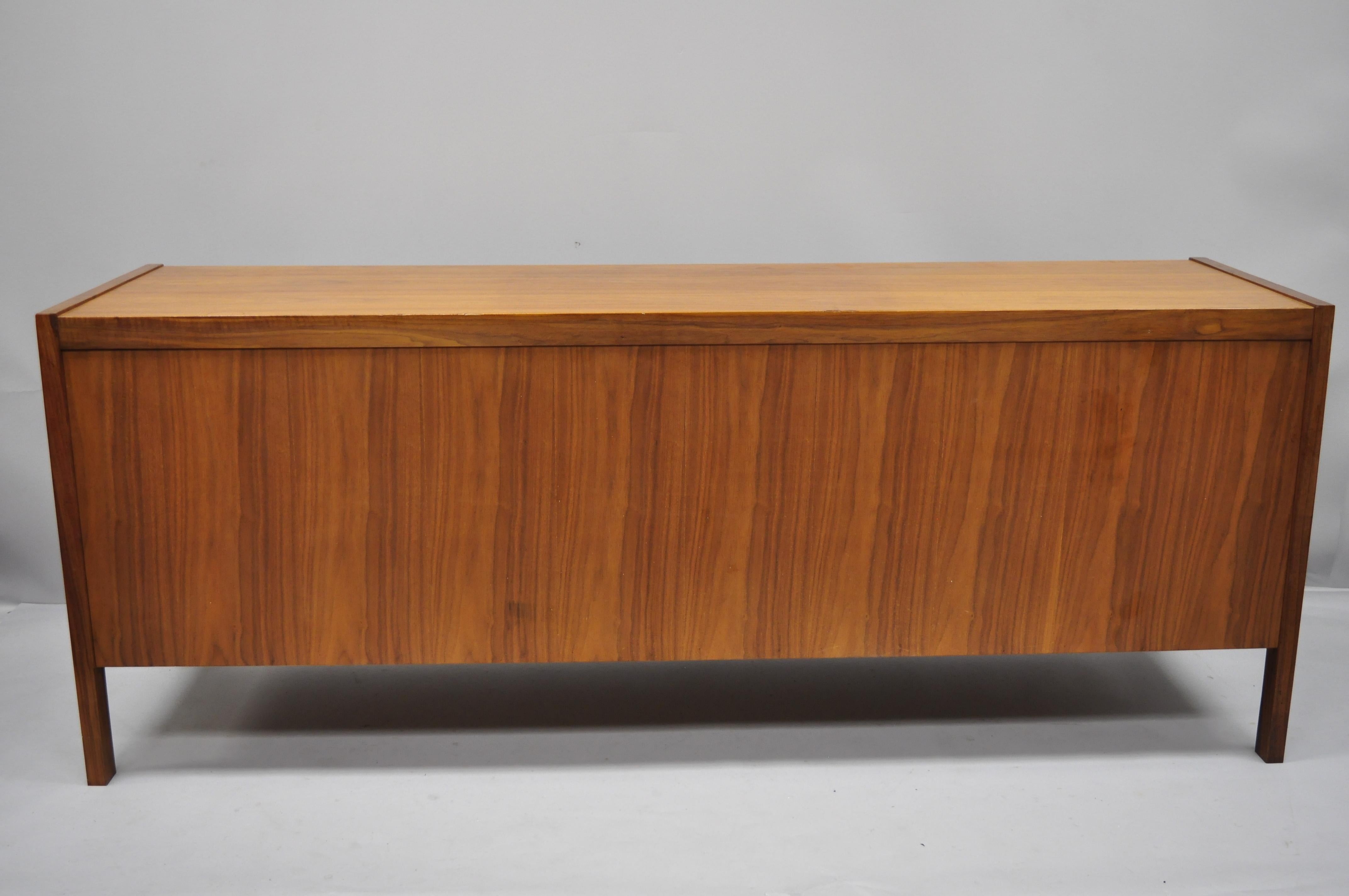 20th Century Walnut & Teak Knoll Style Credenza Cabinet Attributed to Stow Davis