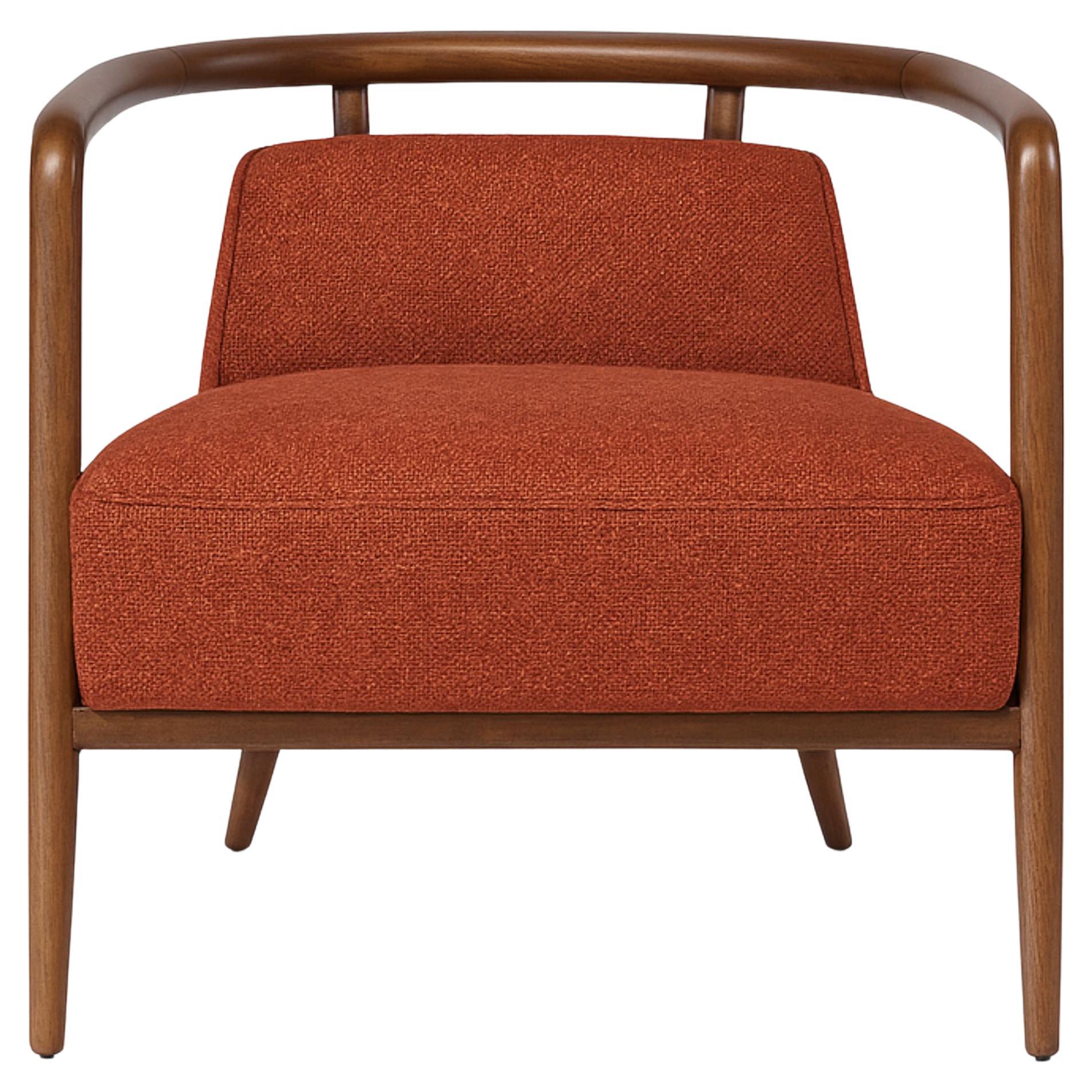 Walnut, Terracotta Brown Modern Essex Armchair