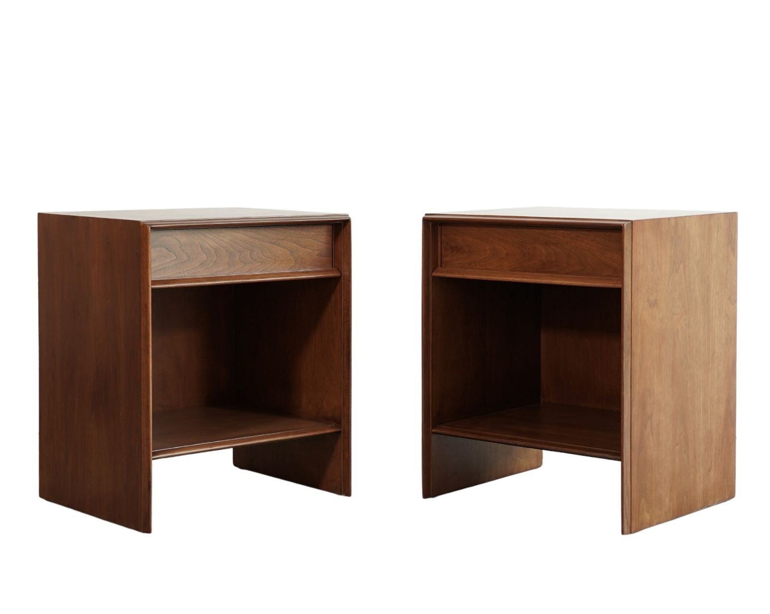 Walnut Thin Line Nighstands by T.H. Robsjohn-Gibbings, C. 1950s For Sale