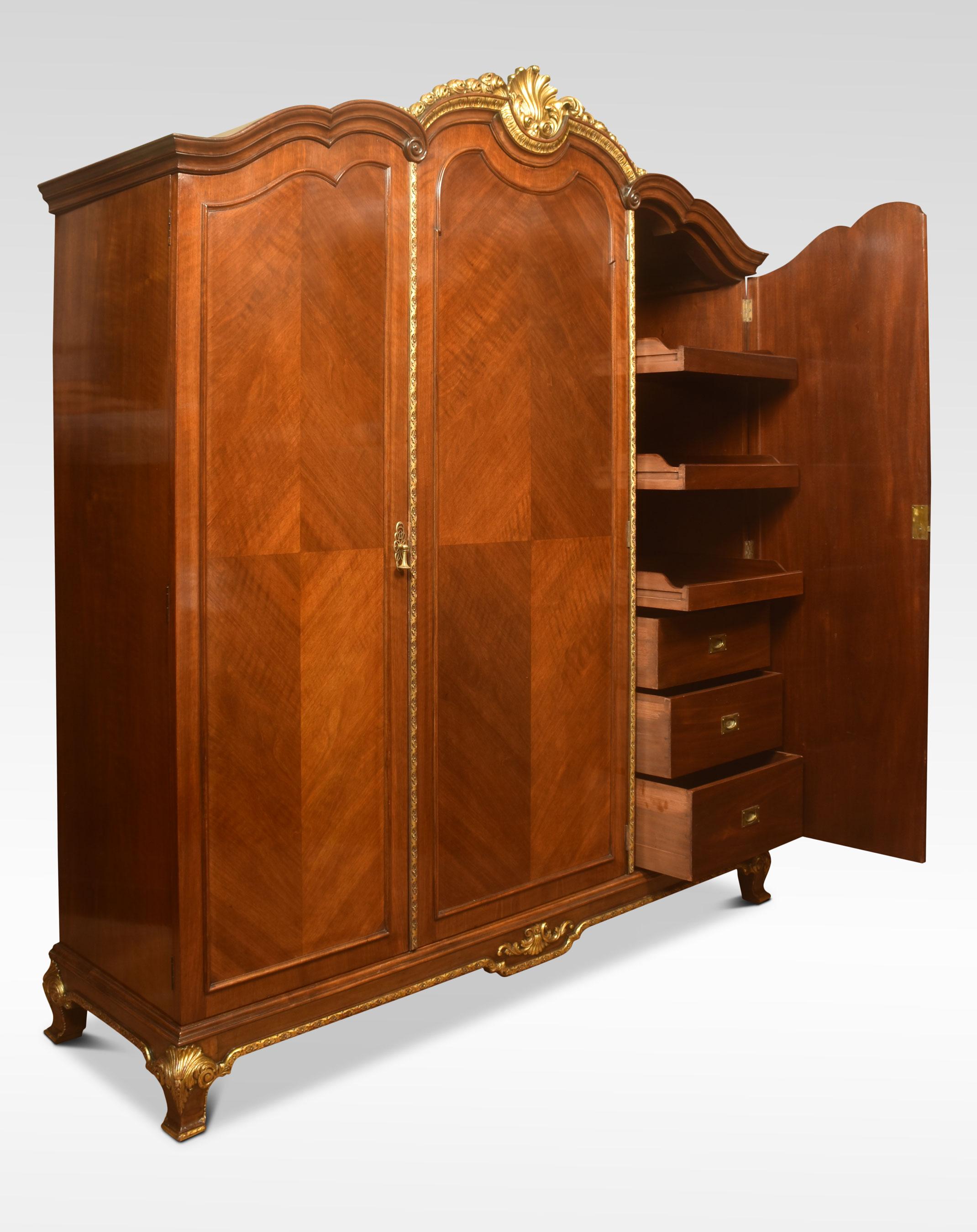 Walnut Three-Door Compactum Wardrobe 8