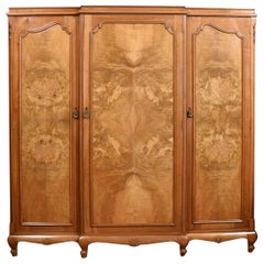 Antique Walnut Three Door Compactum Wardrobe
