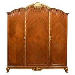 Antique Walnut Three-Door Compactum Wardrobe