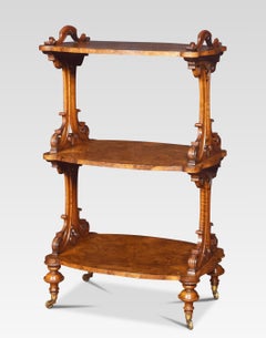 Walnut Three-Tier Drinks Trolley