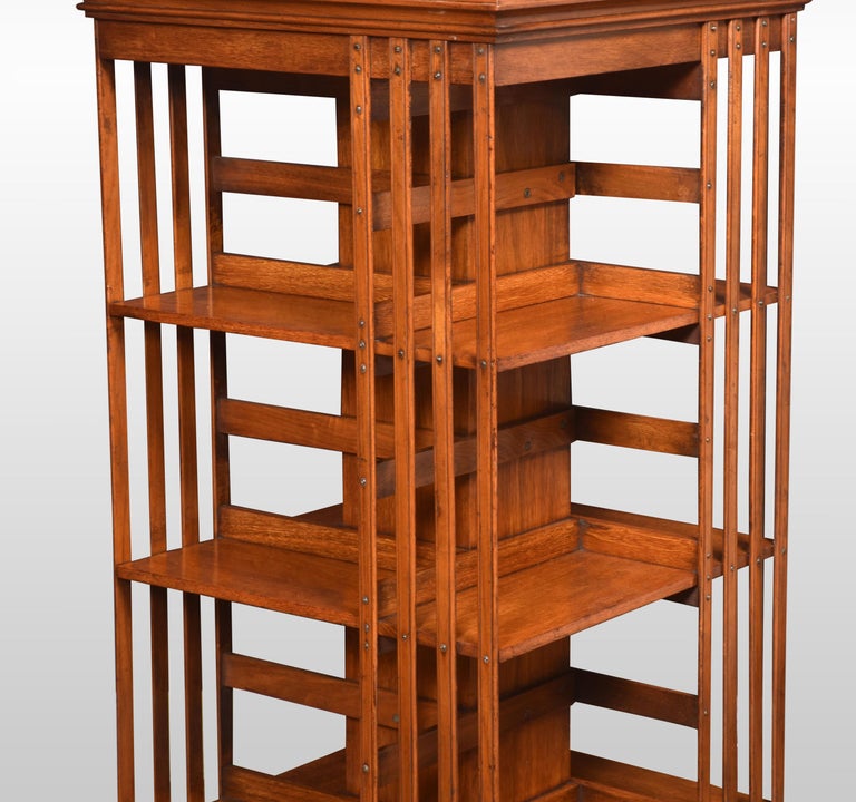 Walnut Three Tier Revolving Bookcase For Sale at 1stDibs