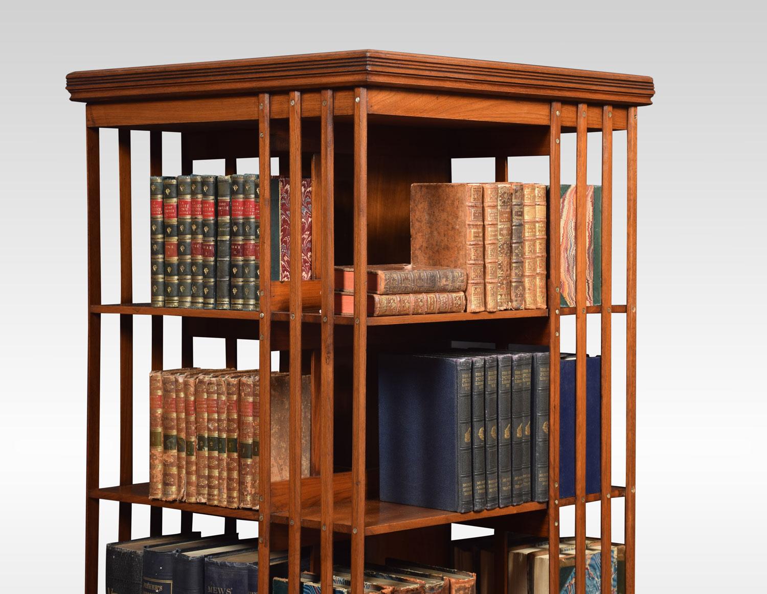 Walnut Three-Tier Revolving Bookcase In Good Condition In Cheshire, GB