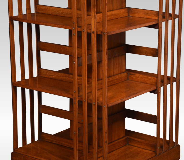 Walnut Three Tier Revolving Bookcase For Sale at 1stDibs