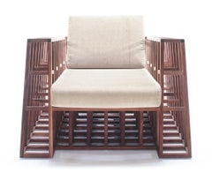 Walnut Tilt Easy Armchair by Kenneth Cobonpue