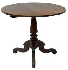 Walnut Tilt Top Center Table /Tripod Legs & Pedestal Round Table