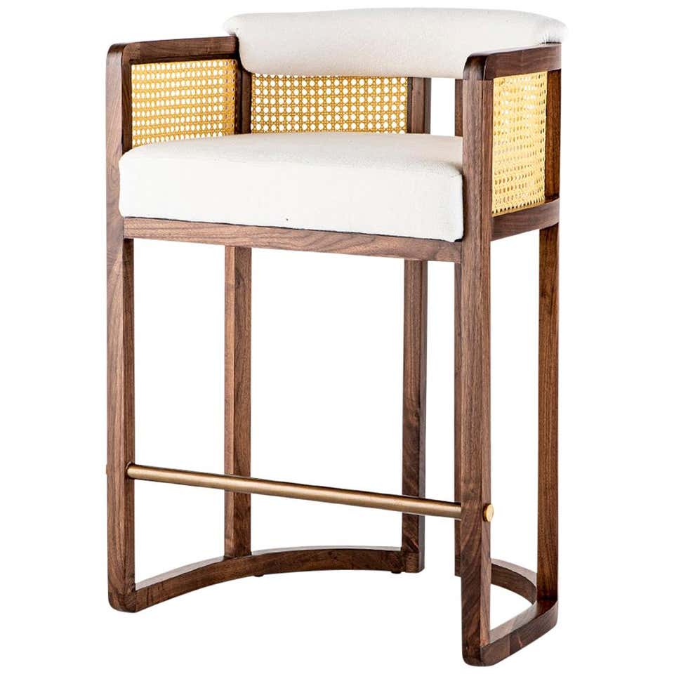 Timber Rattan Stools Teak Wooden and Rattan Bar Stool at 1stDibs | rattan bar stools, wood ...