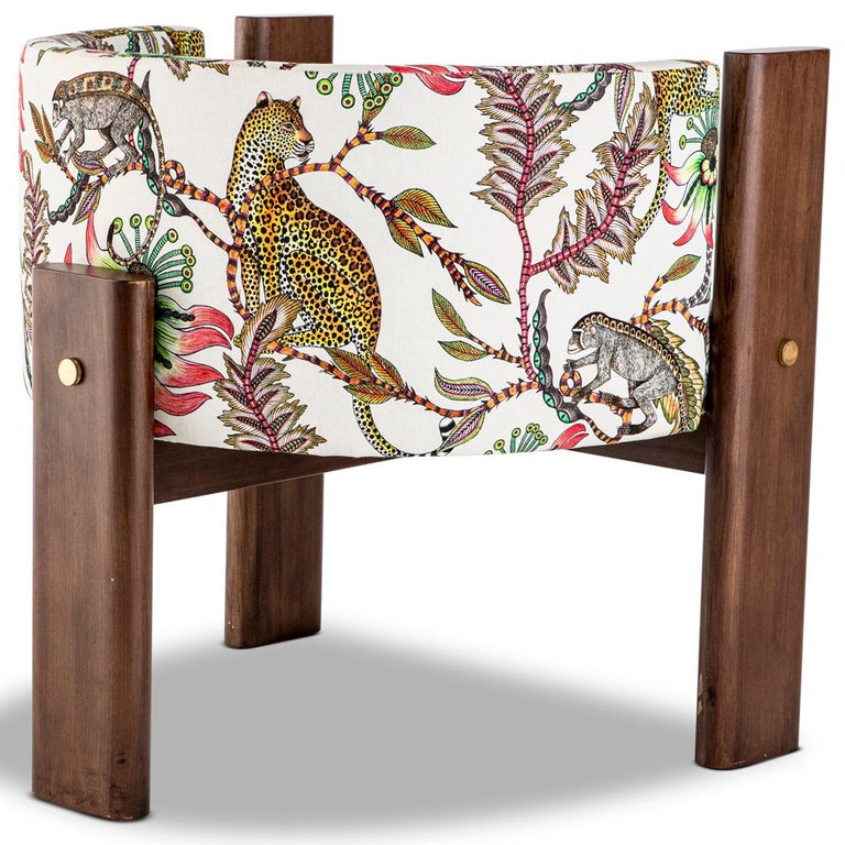 Walnut Timber, Solid Brass and Ardmore Linen Malta Dining and Lounge