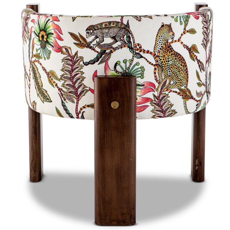 Walnut Timber, Solid Brass and Ardmore Linen Malta Dining and Lounge